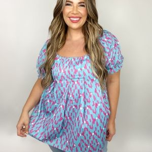 Sz XL (14-16) southern grace Aztec baby doll top NWT